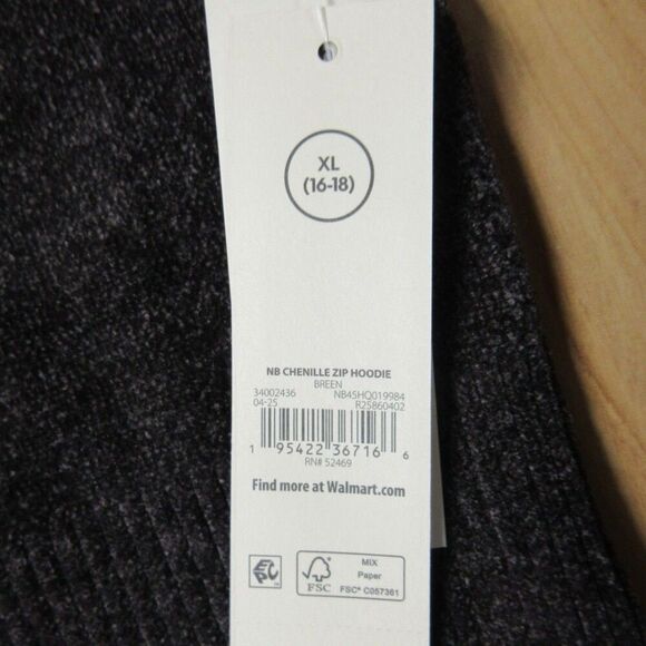 Chenille Y2K Vibe Zip Cropped Sweater Hoodie XL Breen Chocolate Coffee Brown NWT - Picture 6 of 11